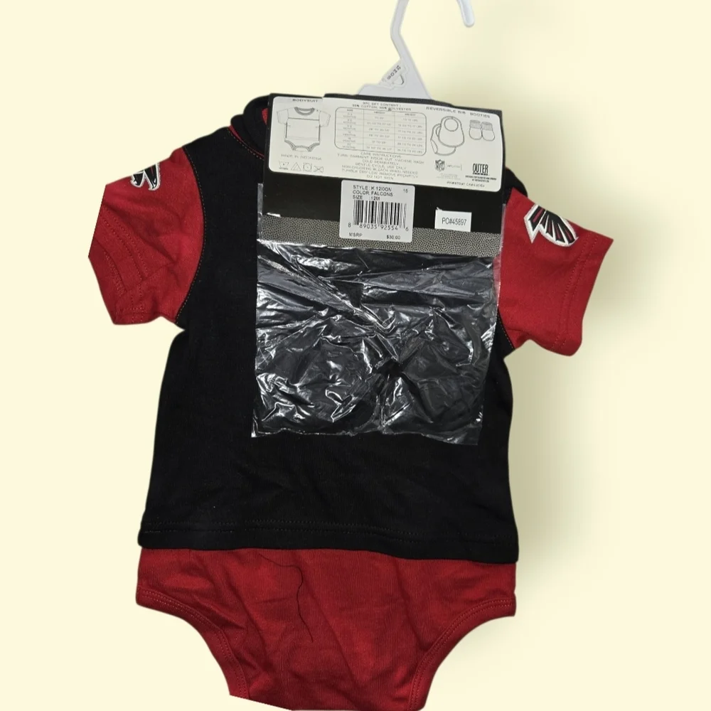 NFL Kids Red and Black Bodysuit Set